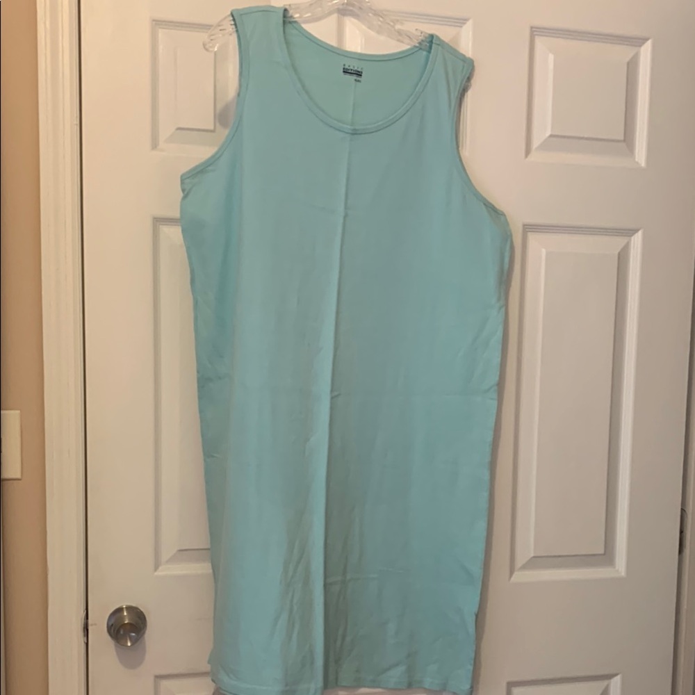 Basic Editions Sleeveless Aqua Midi Dress
